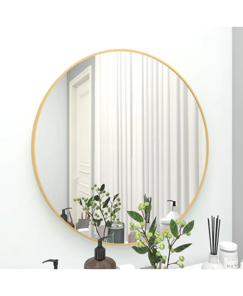 Glitzhome Boho Hanging With Tassels Wall Mount Semi-Circle Decorative Wall  Mirror