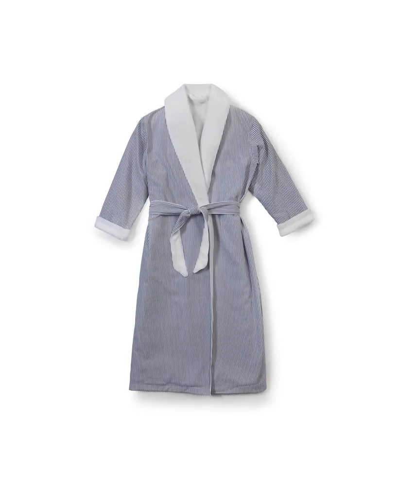 Cassadecor Stria Stripe Fleece and Polyester Bath Robe