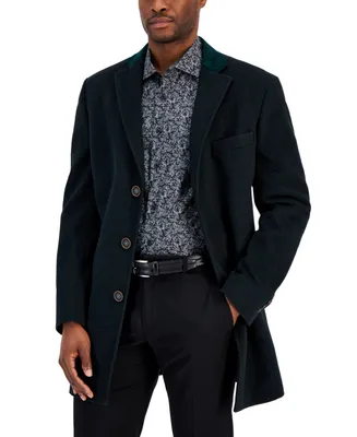 Tallia Men's Three-Button Wool Blend Overcoat