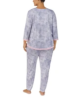 Ellen Tracy Plus Size 2-Pc. Printed Jogger Pajamas Set