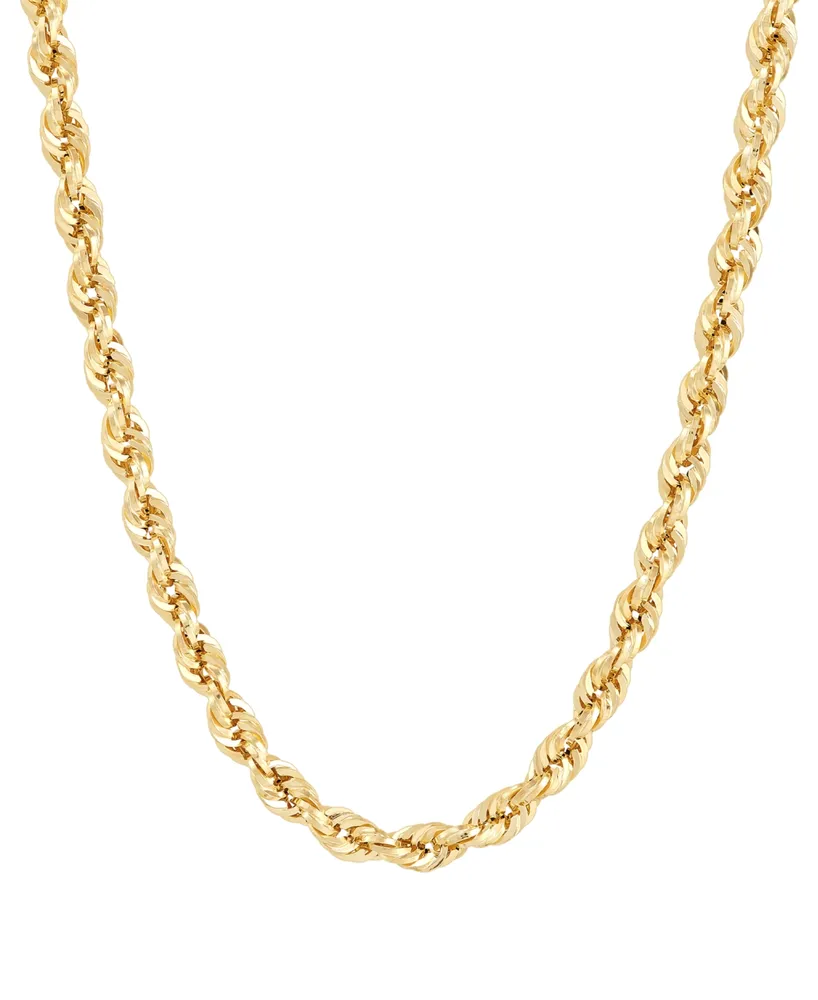 Glitter Rope Link 22" Chain Necklace (3.8mm) in 10k Gold