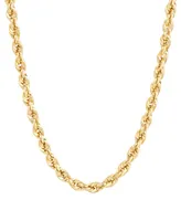 Glitter Rope Link 22" Chain Necklace (3.8mm) in 10k Gold