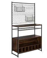 Honey Can Do Multi-Purpose Kitchen Bakers Rack with Wine Storage