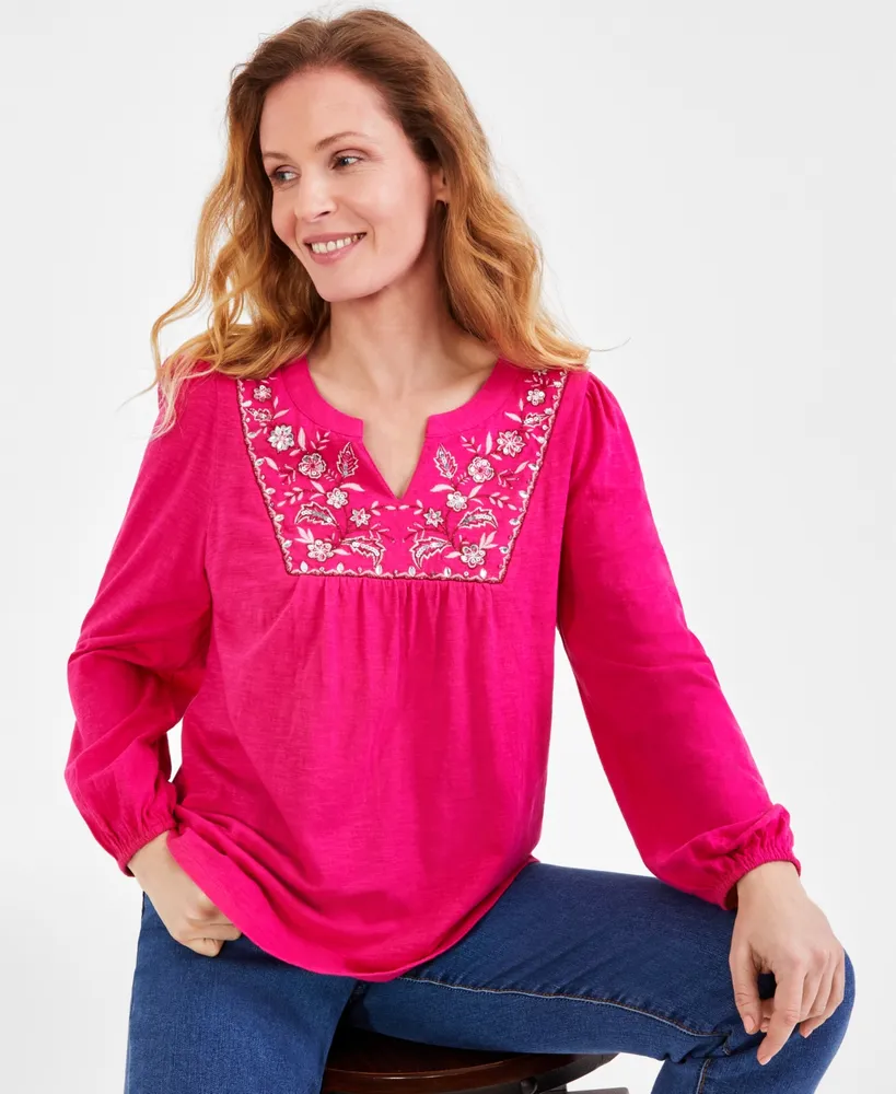 Womens Embroidered Tops - Macy's