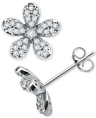 Giani Bernini Cubic Zirconia Flower Stud Earrings in Sterling Silver, Created for Macy's
