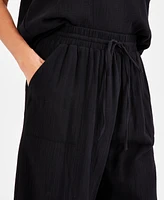 Style & Co Petite Gauze Wide-Leg Pull-On Pants