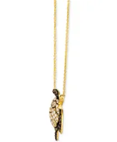 Le Vian Chocolate Diamond & Nude Diamond Sea Turtle 20" Adjustable Pendant Necklace (1-1/4 ct. t.w.) in 14k Gold