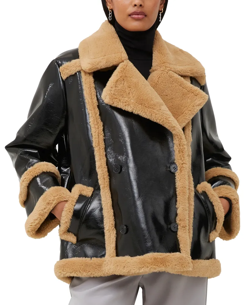 French Connection Women's Filpa Faux-Fur Sheraling Coat