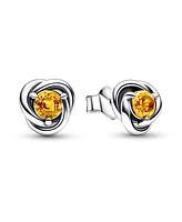 Pandora November Honey Eternity Circle Stud Earrings