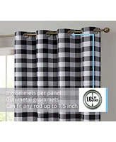 Hlc.me Hilltop Buffalo Check Textured Light Filtering Grommet Lightweight Window Curtains Drapery for Bedroom, Dining Room & Living Room