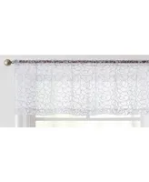 Hlc.me Audrey Embroidered Sheer Voile Window Curtain Rod Pocket Valance for Kitchen, Bedroom, Small Windows and Bathroom