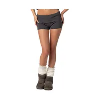 Women's Cecelia Fold Over Knit Shorts - Dark