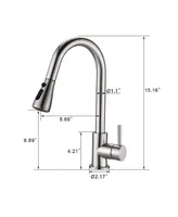 Streamdale Furniture Pull Down Kitchen Faucet With Sprayer Stainless Steel Brushed Nickel