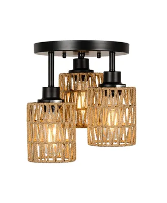 Simplie Fun 3-Lights Boho Flush Mount Light