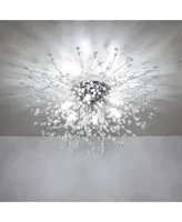 Simplie Fun Crystal Flush Mount Ceiling Light, Modern Sputnik Firework Close To Ceiling Lamp