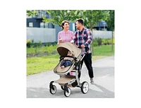 Folding Aluminum Infant Reversible Stroller with Diaper Bag