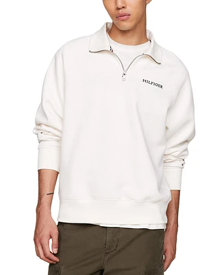 Tommy Hilfiger Men's Quarter-Zip Long Sleeve Logo Sweatshirt