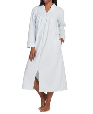 Miss Elaine Women's Embroidered Zip-Front Robe