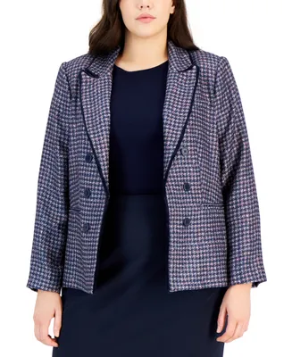 Tahari Asl Plus Faux-Double-Breasted Blazer