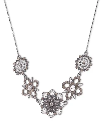 Marchesa Crystal Floral Frontal Necklace, 16" + 3" extender