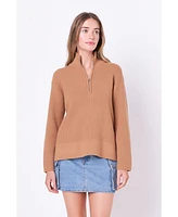 Women's Zip Collared Sweater