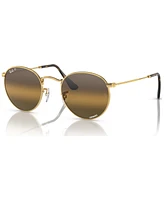 Ray-Ban Men's Round Metal Chromance Polarized Sunglasses, Mirror Gradient RB3447