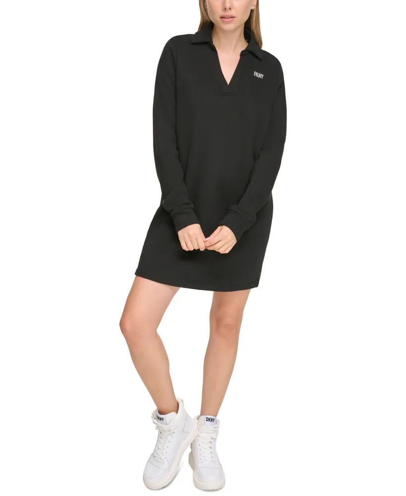 Dkny Sport Women's V-Neck Metallic Logo Sneaker Dress