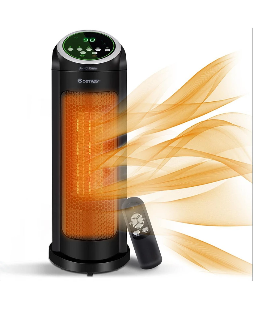 Costway Led Portable Oscillating Ptc Ceramic Space Heater