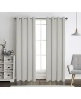 Kate Aurora Hotel Living 2 Pack 100% Blackout Grommet Top Ivory Beige Curtain Panels