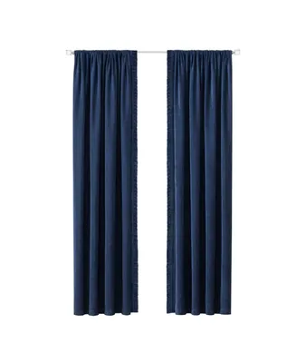 Kate Aurora Lux Living 2 Pack Chenille Rod Pocket Window Curtain Panels