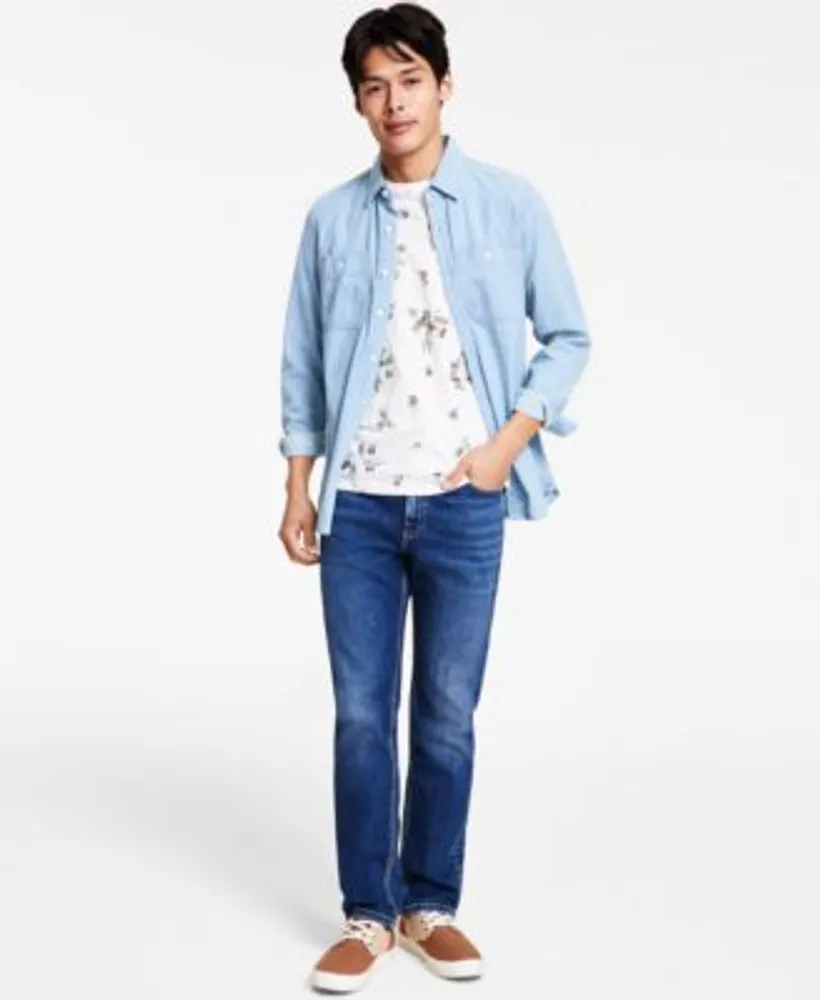 Sun Stone Mens Denver Slim Fit Jeans Floral Print T Shirt Payton Long Sleeve Denim Shirt Created For Macys