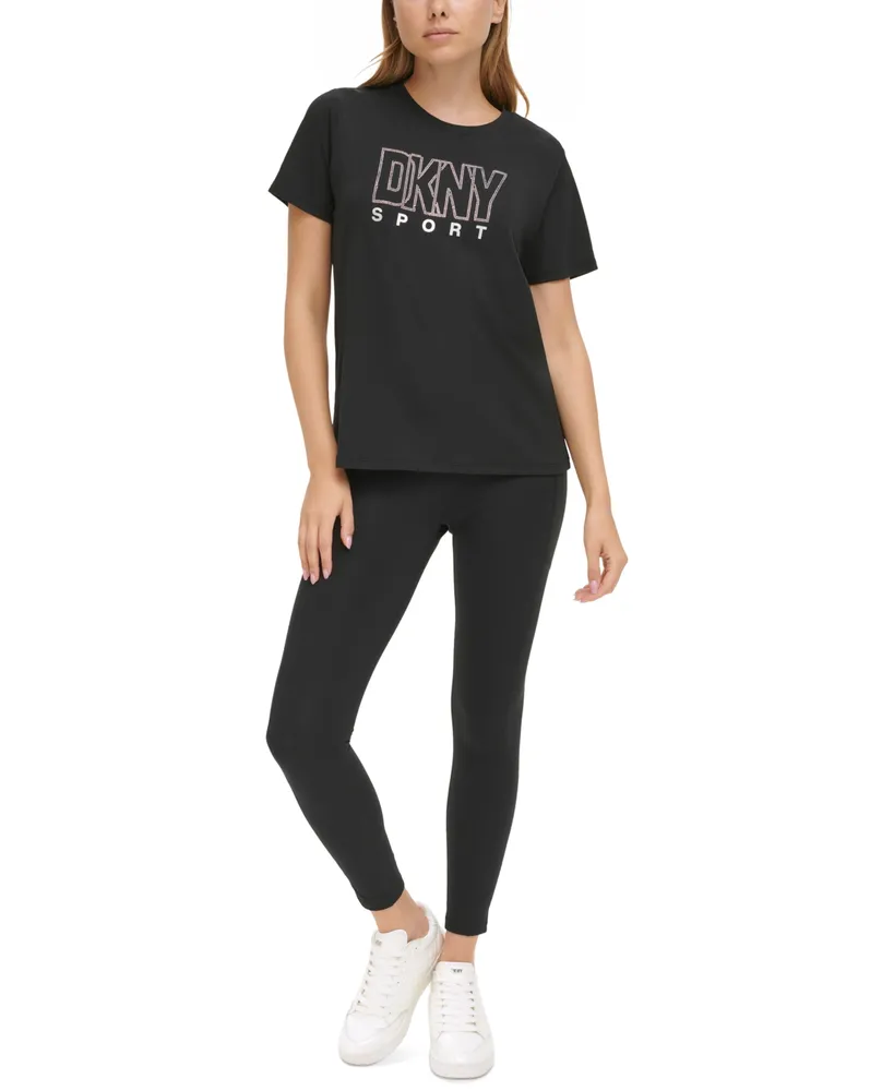 Dkny Sport Women's Short-Sleeve Rhinestone Logo T-Shirt | The Shops at  Willow Bend