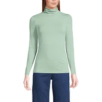 Lands' End Women's Lightweight Jersey Skimming Long Sleeve Turtleneck