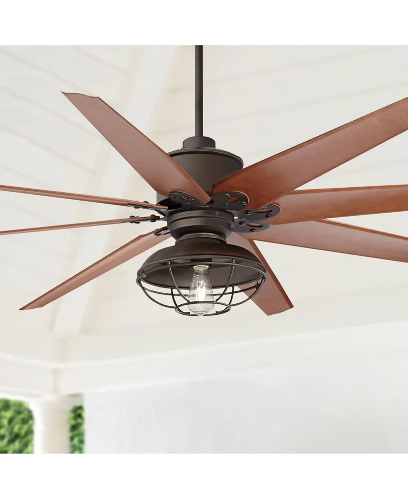Casa Vieja 72 Predator Franklin Park Large Indoor Outdoor Ceiling Fan With Light Led Dimmable Remote Control English Bronze Cherry Blades Hawthorn Mall