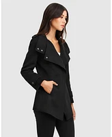 Belle & Bloom Women's New Fit Bad Girl Wool Blend Moto Coat