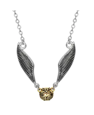 Harry Potter Womens Silver Plated Quidditch Golden Snitch Necklace, 16 + 2''