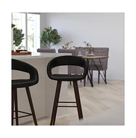 Plath Wood Ultramodern Bar Counter Stool With Upholstered Seat