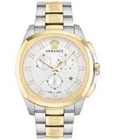 Versace Men's Swiss Chronograph Geo Two-Tone Stainless Steel Bracelet Watch 43mm