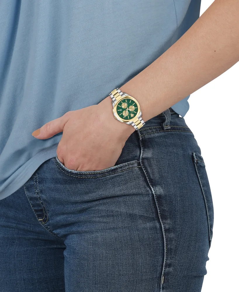 Versace Women's Swiss Chronograph Medusa Two-Tone Stainless Steel Bracelet Watch 40mm