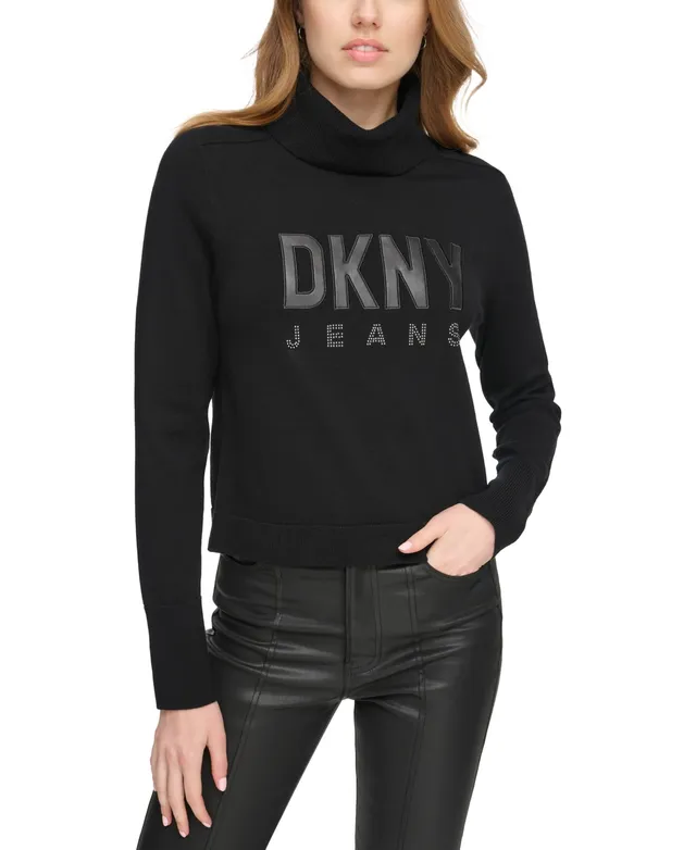 Dkny Jeans Women's Half-Zip Funnel-Neck Logo-Detail Sweater - Electric Blue  - The WiC Project - Faith, Product Reviews, Recipes, Giveaways