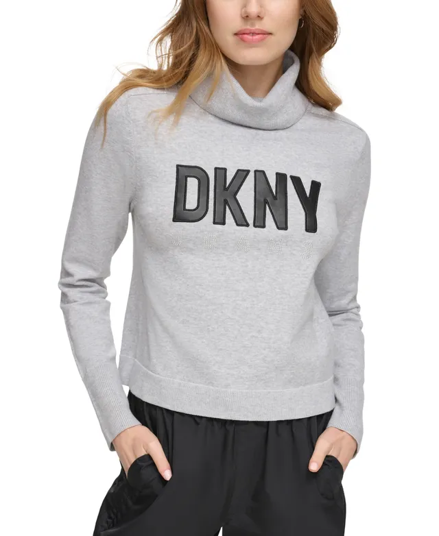 Dkny Jeans Women's Crewneck Drawstring-Hem Logo Sweater