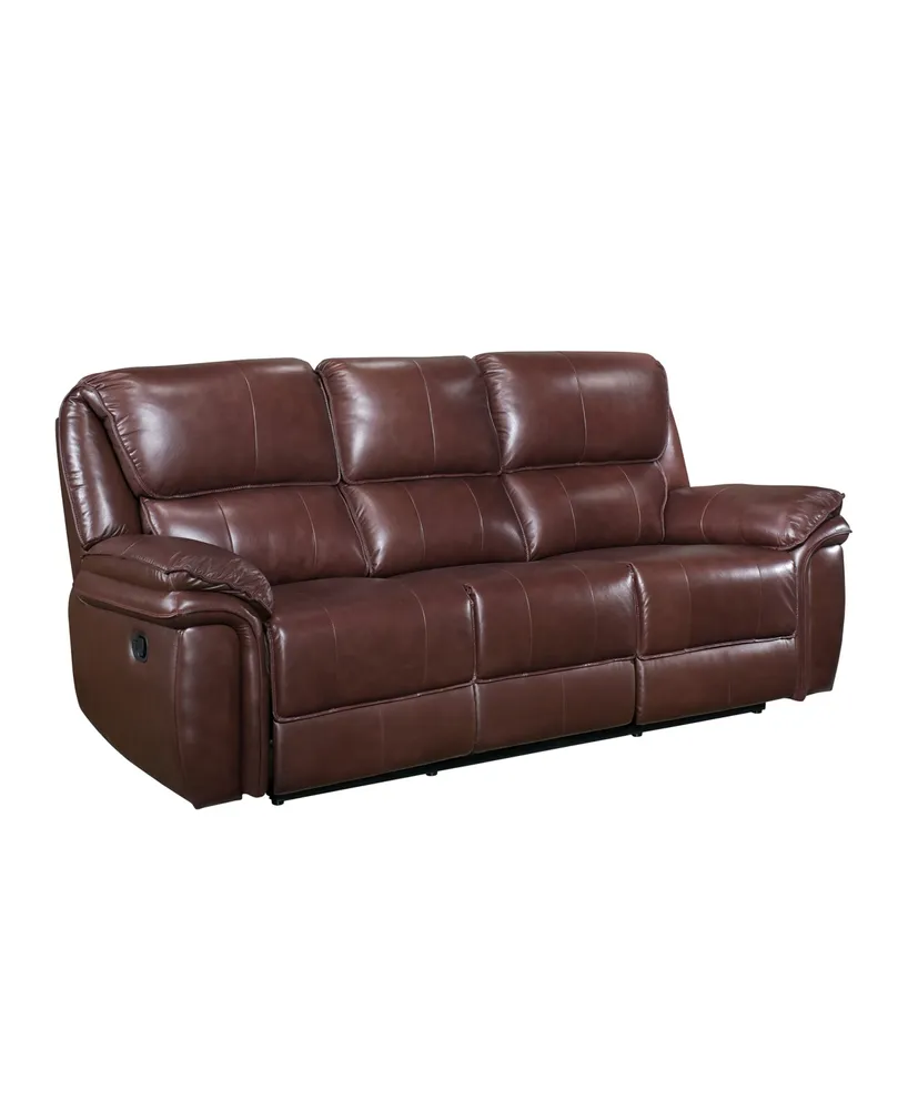 White Label Colin 87" Leather Match Lay Flat Double Reclining Sofa