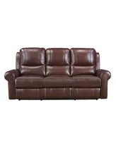 White Label Florentina 82" Leather Match Power with Power Headrests Double Reclining Sofa