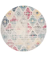 Safavieh Madison MAD304M Ivory and Blue 6'7" x 6'7" Round Area Rug