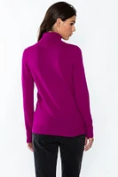Jennie Liu Women's 100% Pure Cashmere Long Sleeve Turtleneck Pullover Sweater