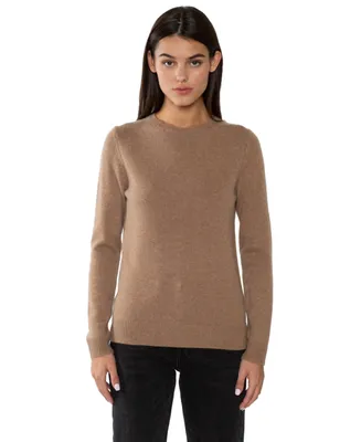 Jennie Liu 100% Pure Cashmere Extra-ply Cozy Long Sleeve Crew Neck Sweater