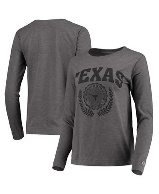 Women's Champion Heathered Charcoal Texas Longhorns University Laurels Long Sleeve T-shirt