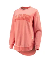 Women's Pressbox Distressed Clemson Tigers Ponchoville Pullover Sweatshirt