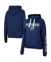 Women's Colosseum Navy Notre Dame Fighting Irish 3-Hit Pullover Sweatshirt