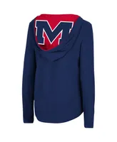 Women's Colosseum Navy Ole Miss Rebels Catalina Hoodie Long Sleeve T-shirt